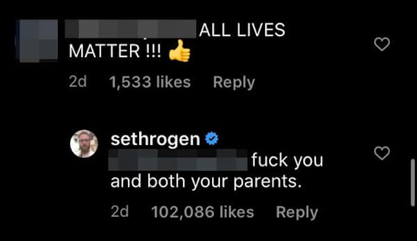 Seth Rogen Is Telling 'All Lives Matter' Commenters To F*ck Off, One By One