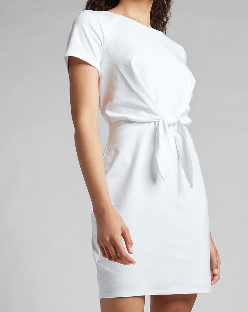 Express Tie Front T-Shirt Dress