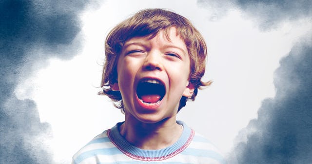young boy shouting