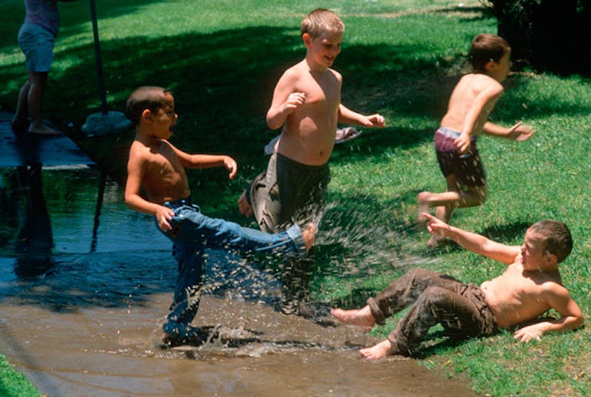 Boys playing in water