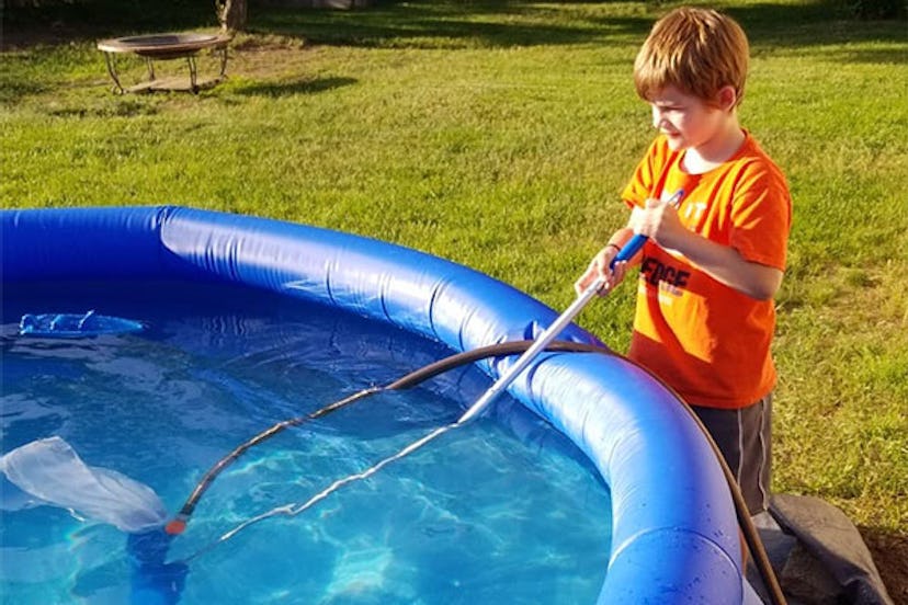 The Above Ground Pool Is The Gift That Keeps On Costing Me Money: kid and pool