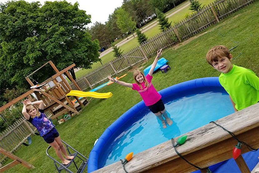 The Above Ground Pool Is The Gift That Keeps On Costing Me Money: kids in pool