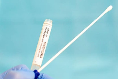 Cotton swab and test tube for Coronavirus test (