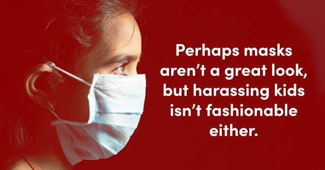 Young teenager girl with medical face mask