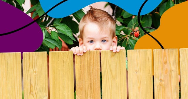 My Neighbors Are Mooching My Sitter: Child peaking over fence