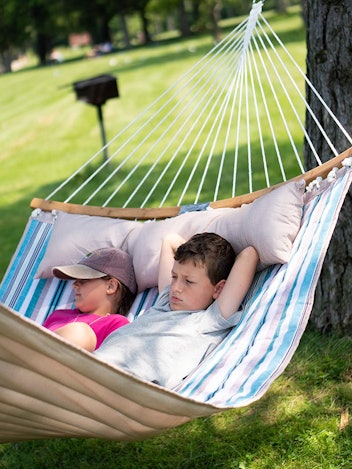 Ohuhu Quilted Fabric Double Hammock With Spreader Bar