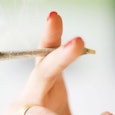 Close-Up Of Woman Smoking Weed