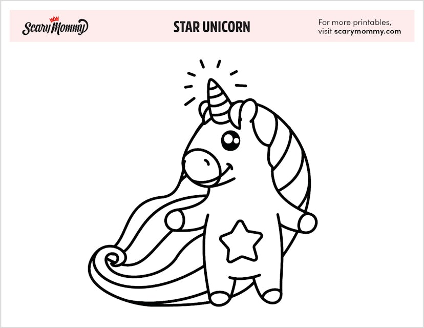 Unicorn Coloring Pages: Star Unicorn