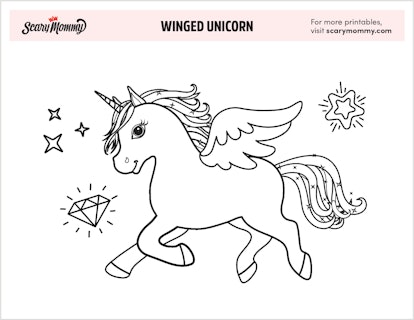 Unicorn Coloring Pages: Winged Unicorn