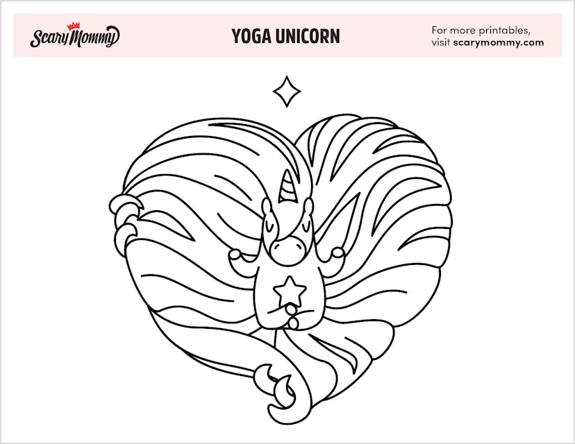 Unicorn Coloring Pages: Yoga Unicorn