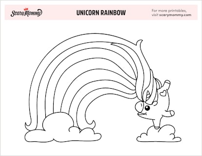 Unicorn Coloring Pages: Unicorn Rainbow 2