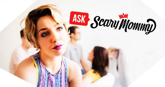 woman sulking at party