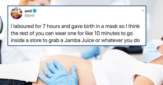 Close up of woman at Ultrasound pregnancy examination in a Medical Clinic during Covid 19 outbreak.