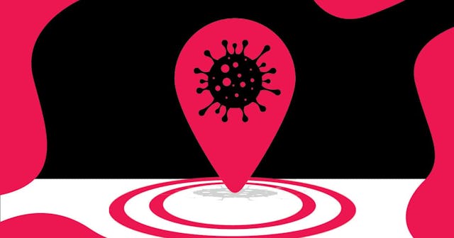 Pin Location of Coronavirus