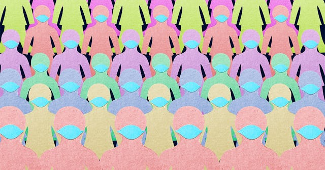 Paper human likeness representing global pandemic concept