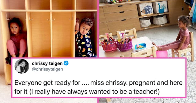 Chrissy Teigen Shows Off Luna & Miles' Adorable Homeschool Set-Up