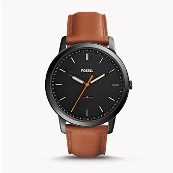 The Minimalist Slim Three-Hand Light Brown Leather Watch watch