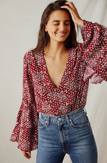 Free People Ditsy Floral Bodysuit