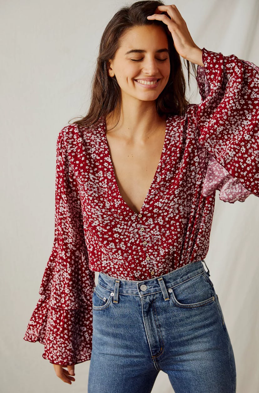 Free People Ditsy Floral Bodysuit