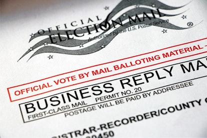 How To Vote By Absentee Ballot: Closeup of Vote by Mail envelope