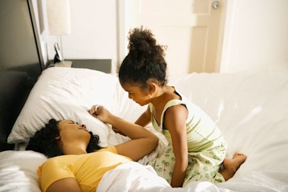 Daughter Staring at Sleeping Mother