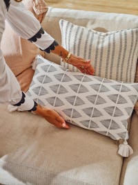 Tia Mowry x Etsy, Geo Tassel Lumbar Throw Pillow Cover with Brass Zipper