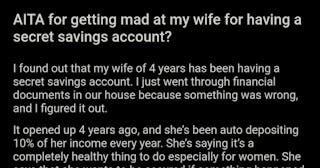 As*hole Husband Proves Why Some Wives Have Separate Savings Accounts