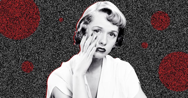 Portrait of a woman with a sad expression on her face