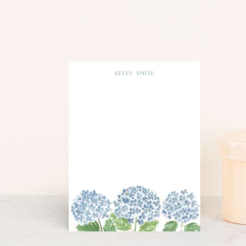 Minted Hydrangea Love Personal Stationery Set