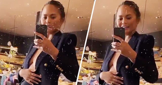 'Look At This 3rd Baby Sh*t': Chrissy Teigen Shares Bump In New Video