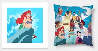 disney princess body positive art and pillow