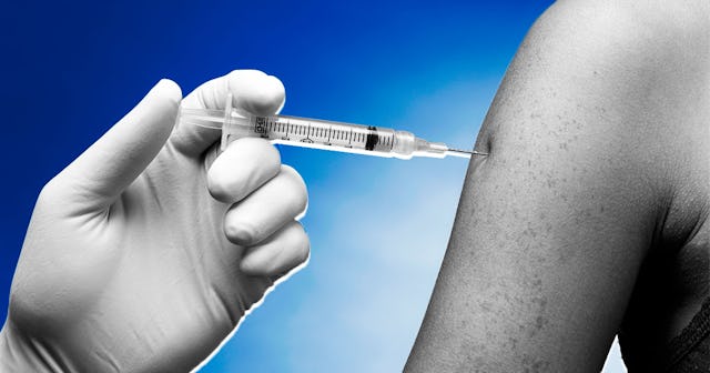 Person receiving a vaccine