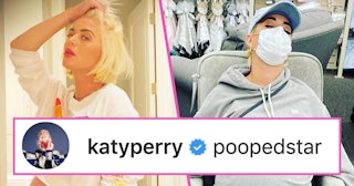Katy Perry Calls Herself A 'Poopedstar' While Baby Supplies Shopping