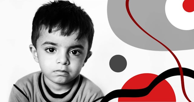 serious 3 year old boy.