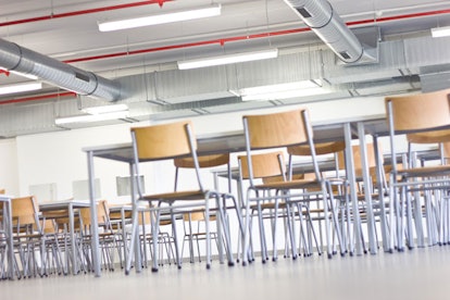 chairs and tables in school