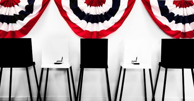 Voting booths in polling place