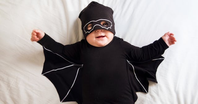 Baby in Bat costume — baby Halloween costume ideas.