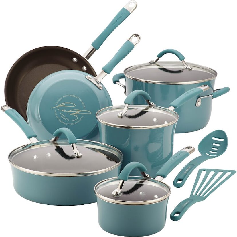 Rachael Ray 12-Piece Cucina Nonstick Pots And Pans Cookware Set