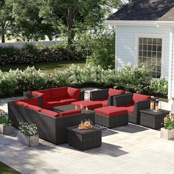 Sol 72 Outdoor™ Tegan 9 Piece Sofa Seating Group with Cushions