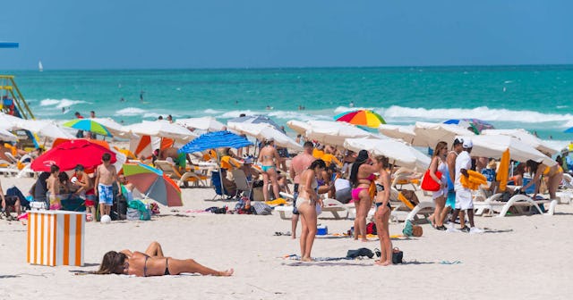 crowded Miami beach