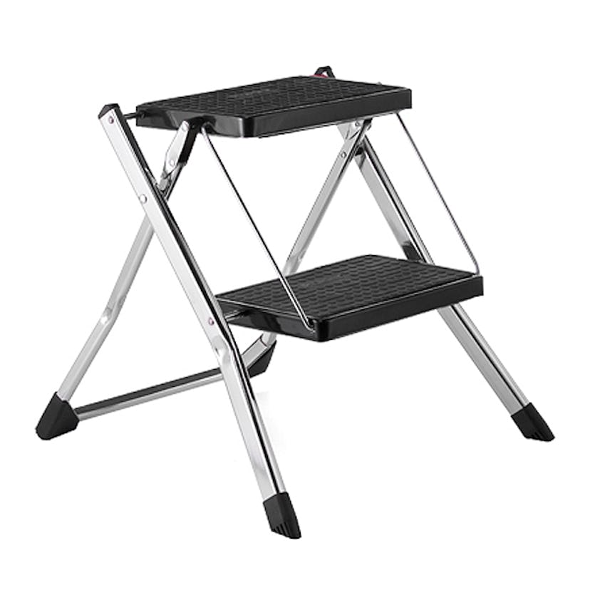 Polder Chrome Slim Folding Step Ladder