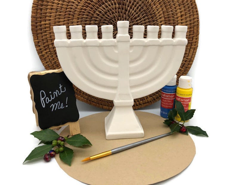 Mia Sorella Gifts Ceramic Hanukkah Menorah DIY 