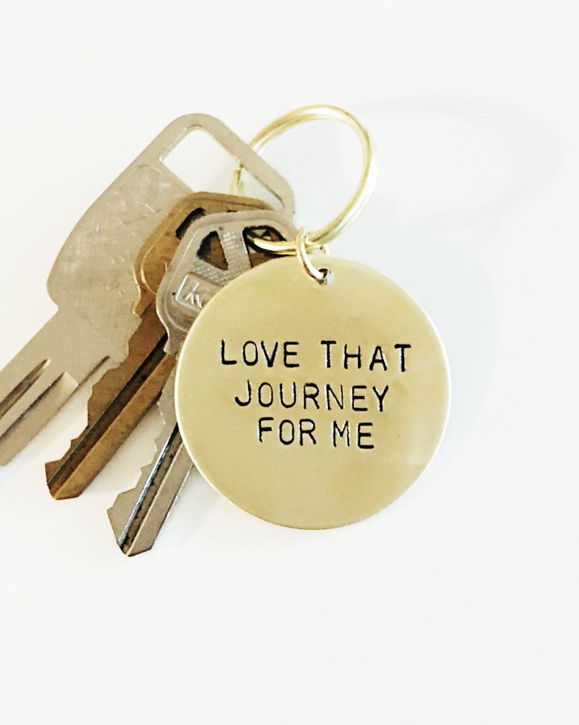 Simplestamp Love That Journey For Me Handstamped Keychain