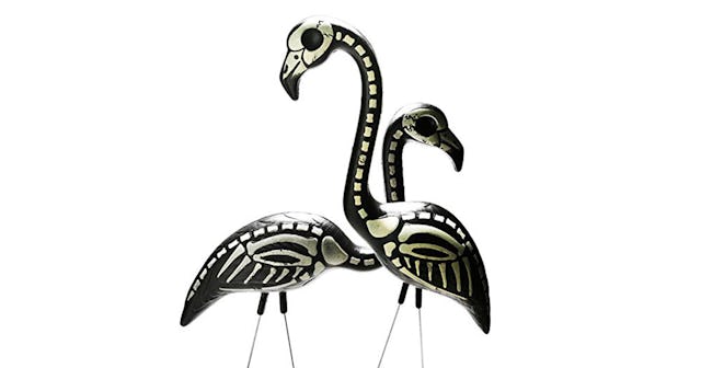 skeleton flamingos