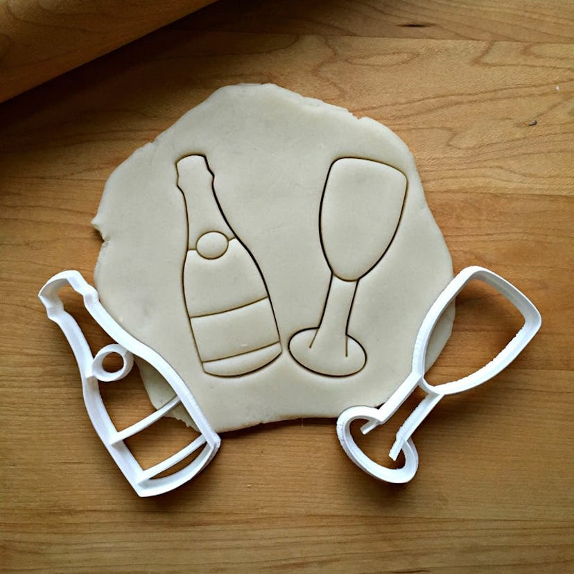 Champagne Bottle and Glass Cookie Cutter Set