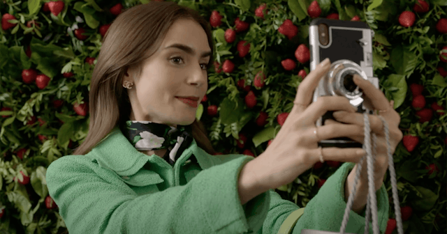 Emily in Paris vintage camera phone