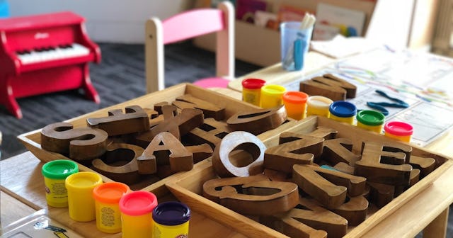 Parallel play, preschool classroom
