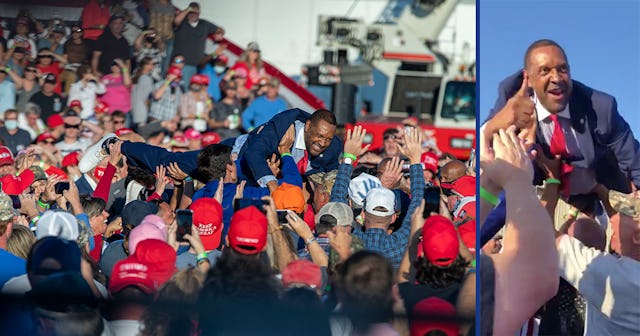 Vernon Jones crowdsurfs