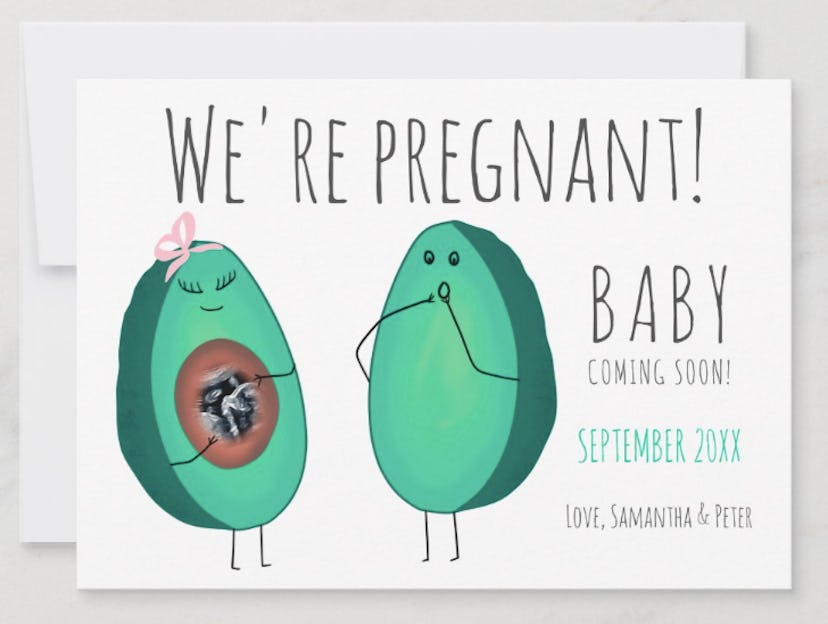 Funny cute avocado ultrasound photo pregnancy announcement