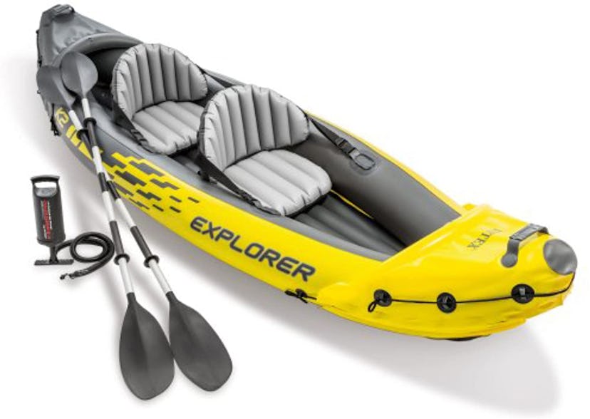 Intex 2-Person Inflatable Kayak Set with Aluminum Oars and High Output Air Pump